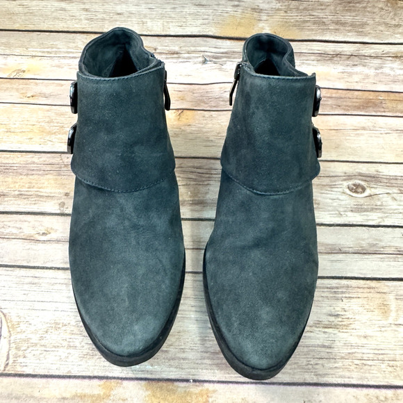 Vince Camuto Womens Gray Suede Leather Trapeez Ankle Boots 6M - Picture 3 of 7